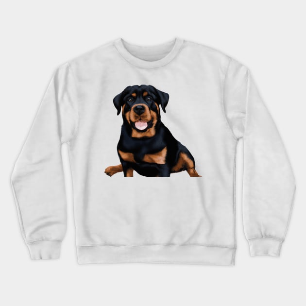 Cute Rottweiler Drawing Crewneck Sweatshirt by Play Zoo